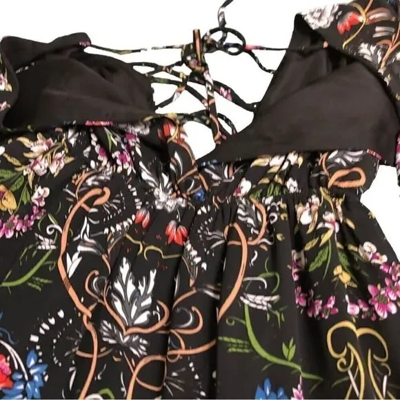 LUCCA Boho Black Floral Maxi Dress - Picture 10 of 15